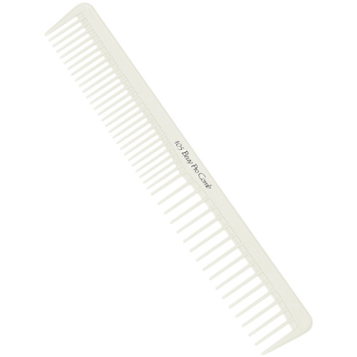 Професійний білий гребінець Beuy Pro №105 White для техніки Scissors Over Comb та стрижки довгого волосся