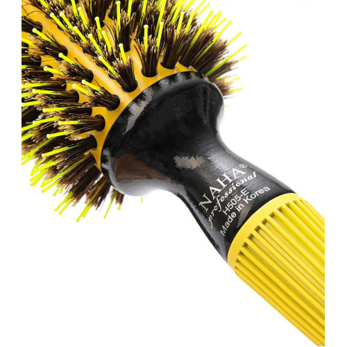 Професійний непродувний термобрашинг NAHA Ceramic Wooden Round Hair Brush H505-E 34 мм з турмаліновим покриттям та щетиною кабана